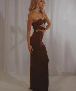 Peppermayo Exclusive Linda Maxi Skirt - Choc Brown