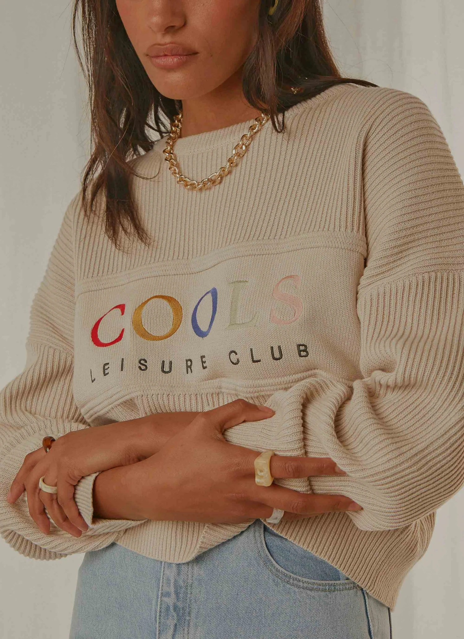 Cools Club Leisure Club Knit - Stone 4 Cools Club Leisure Club Knit - Stone