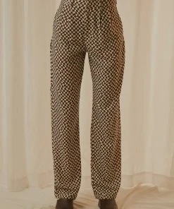 Peppermayo Exclusive New & Most Loved Set The Tone Suit Pants - Choc Warped Check