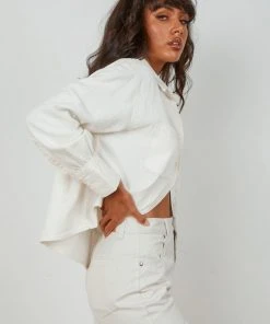 Levi's Zoey Pleat Utility Shirt - Ecru