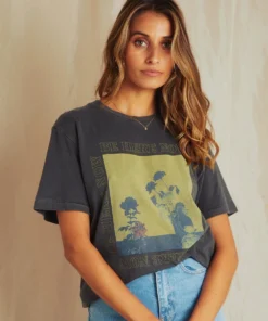 Afends Here Now Boyfriend Fit Tee - Washed Black Best Selling