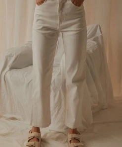 Afends Shelby - Hemp High Waist Wide Leg Jean - White 9 Afends Shelby - Hemp High Waist Wide Leg Jean - White