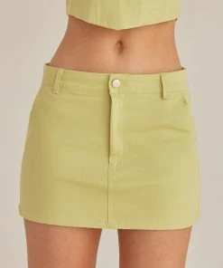 Riley Hubatka X Peppermayo Feel The Sun Drill Mini Skirt - Sage New & Most Loved