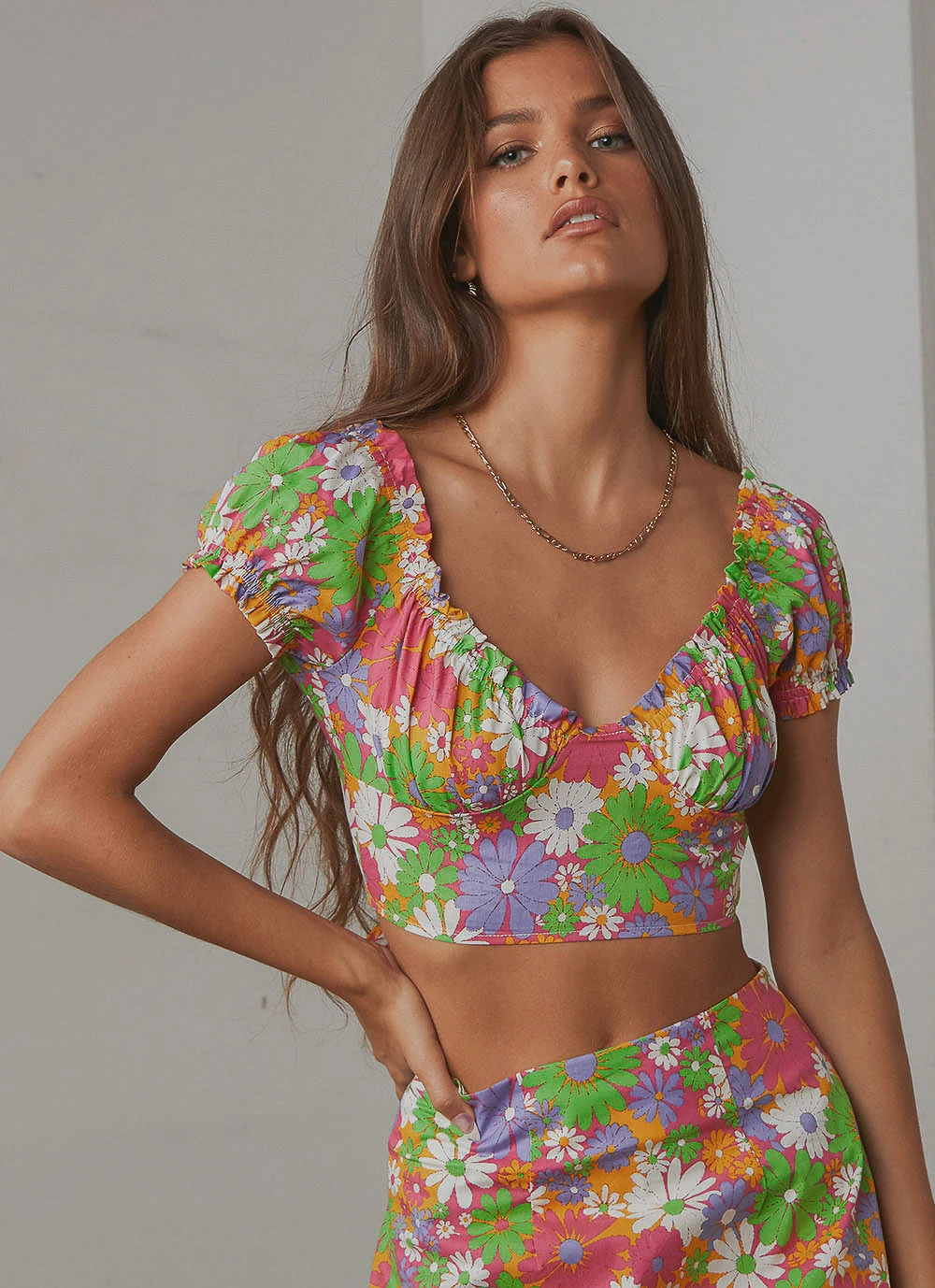 Peppermayo Exclusive New & Most Loved Brady Crop Top - 70s Floral 3 Peppermayo Exclusive New & Most Loved Brady Crop Top - 70s Floral