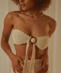 Peppermayo Exclusive New & Most Loved Salty Hair Crochet Crop - Ivory