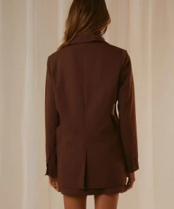 Peppermayo Exclusive Fashion Confidential Cut Out Blazer - Chocolate New & Most Loved 11 Peppermayo Exclusive Fashion Confidential Cut Out Blazer - Chocolate New & Most Loved