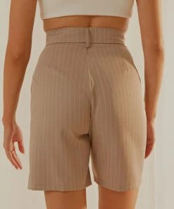 4th & Reckless New & Most Loved Sia Short - Grey Pinstripe