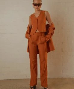 Peppermayo Exclusive Tess Suit Vest - Terracotta New & Most Loved 10 Peppermayo Exclusive Tess Suit Vest - Terracotta New & Most Loved