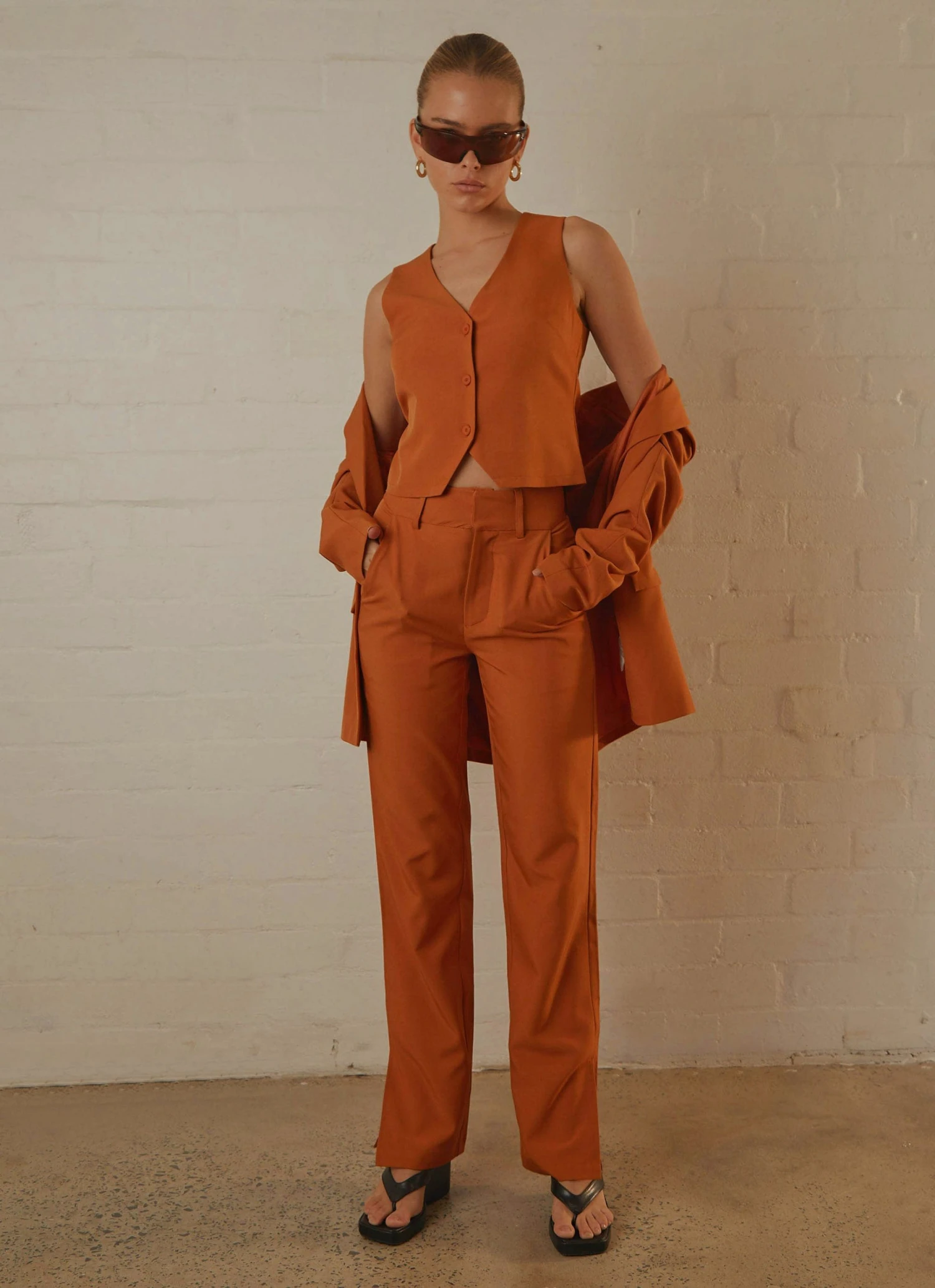 Peppermayo Exclusive Tess Suit Vest - Terracotta New & Most Loved 5 Peppermayo Exclusive Tess Suit Vest - Terracotta New & Most Loved