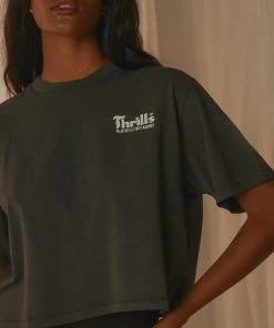 Thrills Wellness Crop Merch Tee - Merch Black