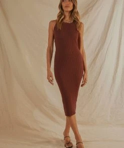 Peppermayo On Replay Knit Midi Dress - Choc Brown New & Most Loved 9 Peppermayo On Replay Knit Midi Dress - Choc Brown New & Most Loved