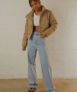 Cools Club Crop Porter Puffer Jacket - Smoke