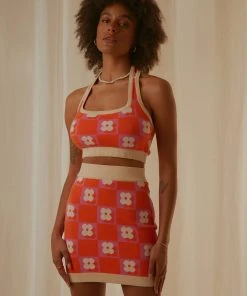 Peppermayo Exclusive New & Most Loved Flower Market Knit Halter - Orange Mod Floral 9 Peppermayo Exclusive New & Most Loved Flower Market Knit Halter - Orange Mod Floral