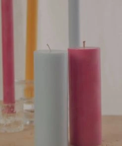 Candle Co Moreton Eco Slim Pillar Candle- 5 X 15cm - Pastel Blue