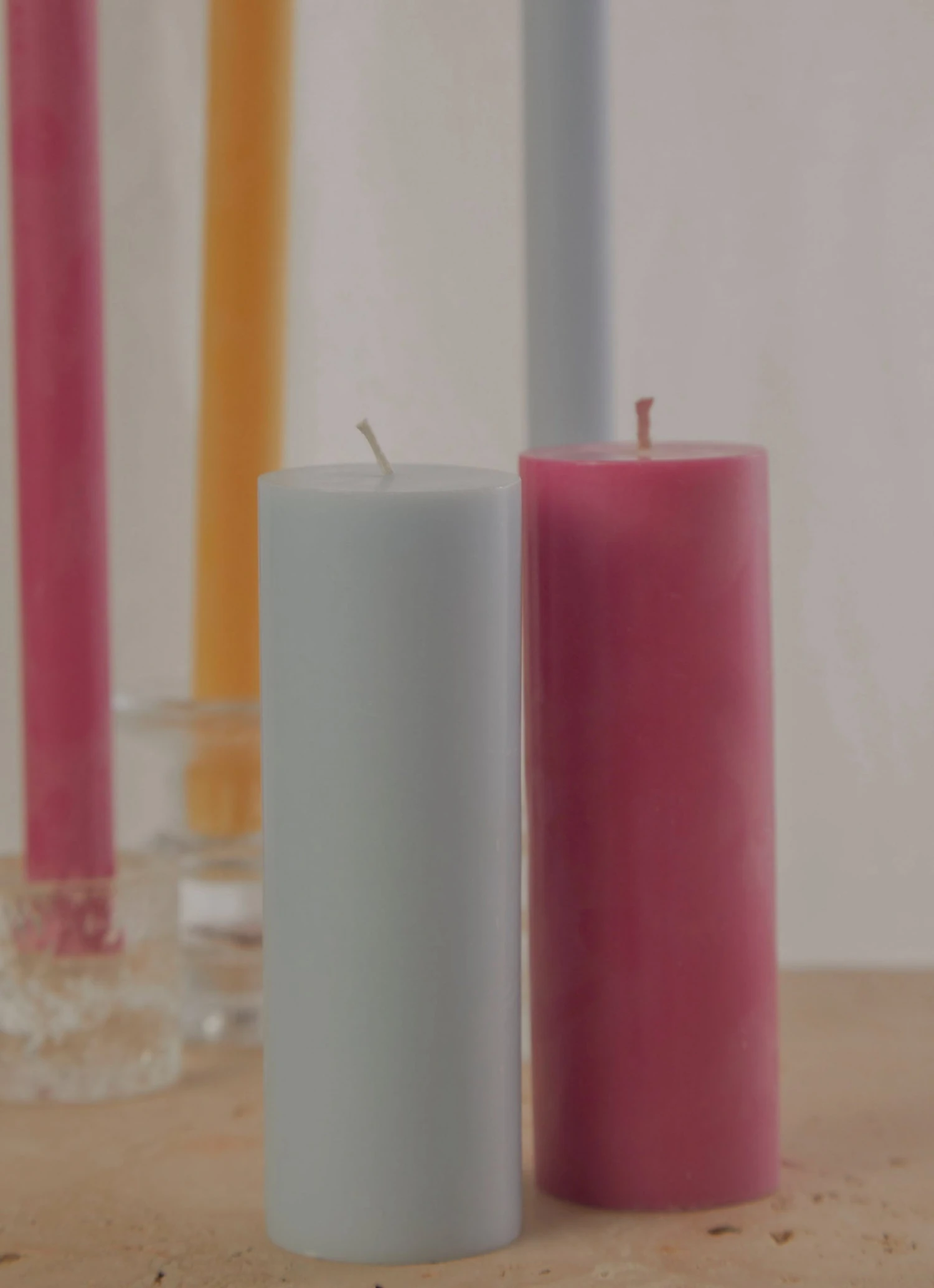 Candle Co Moreton Eco Slim Pillar Candle- 5 X 15cm - Pastel Blue Candle Co Moreton Eco Slim Pillar Candle- 5 X 15cm - Pastel Blue