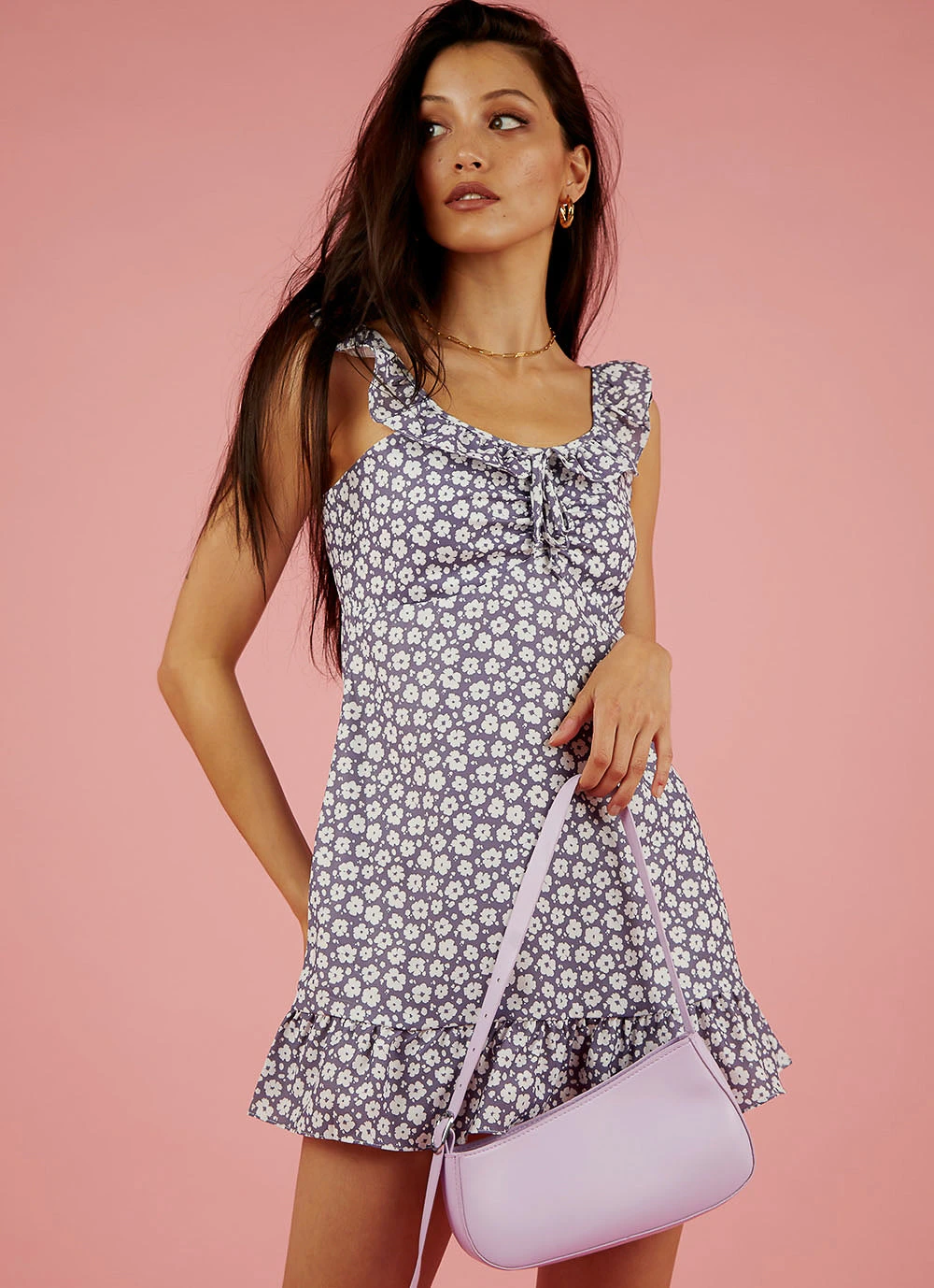 Peppermayo Lets Spring Mini Dress - Lavender New & Most Loved 3 Peppermayo Lets Spring Mini Dress - Lavender New & Most Loved
