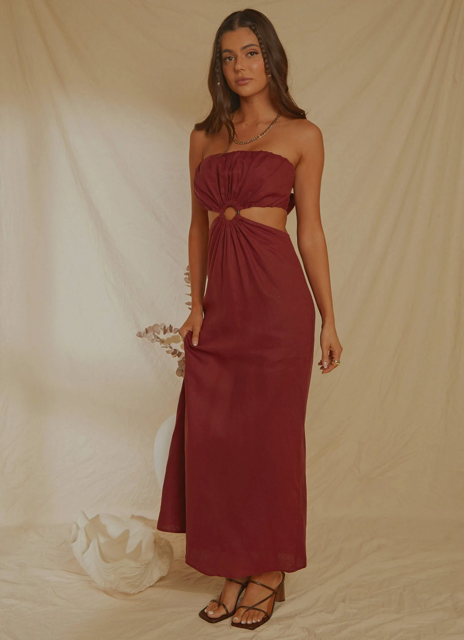 Peppermayo Exclusive Lunchtime Drinks Maxi Dress - Burgundy Peppermayo Exclusive Lunchtime Drinks Maxi Dress - Burgundy