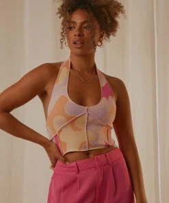 Peppermayo Exclusive Thrill Bound Overlock Crop - Psychedelic