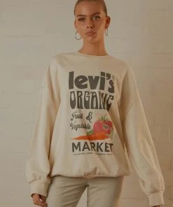 Levi's New & Most Loved Graphic Prism Crew - Undyed Greige