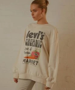 Levi's New & Most Loved Graphic Prism Crew - Undyed Greige