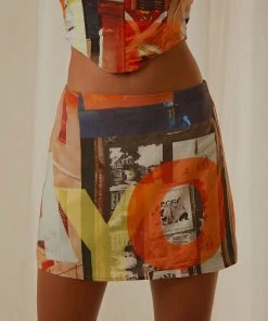 Peppermayo Exclusive Strolling Sunset Mini Skirt - PM Film Graphic