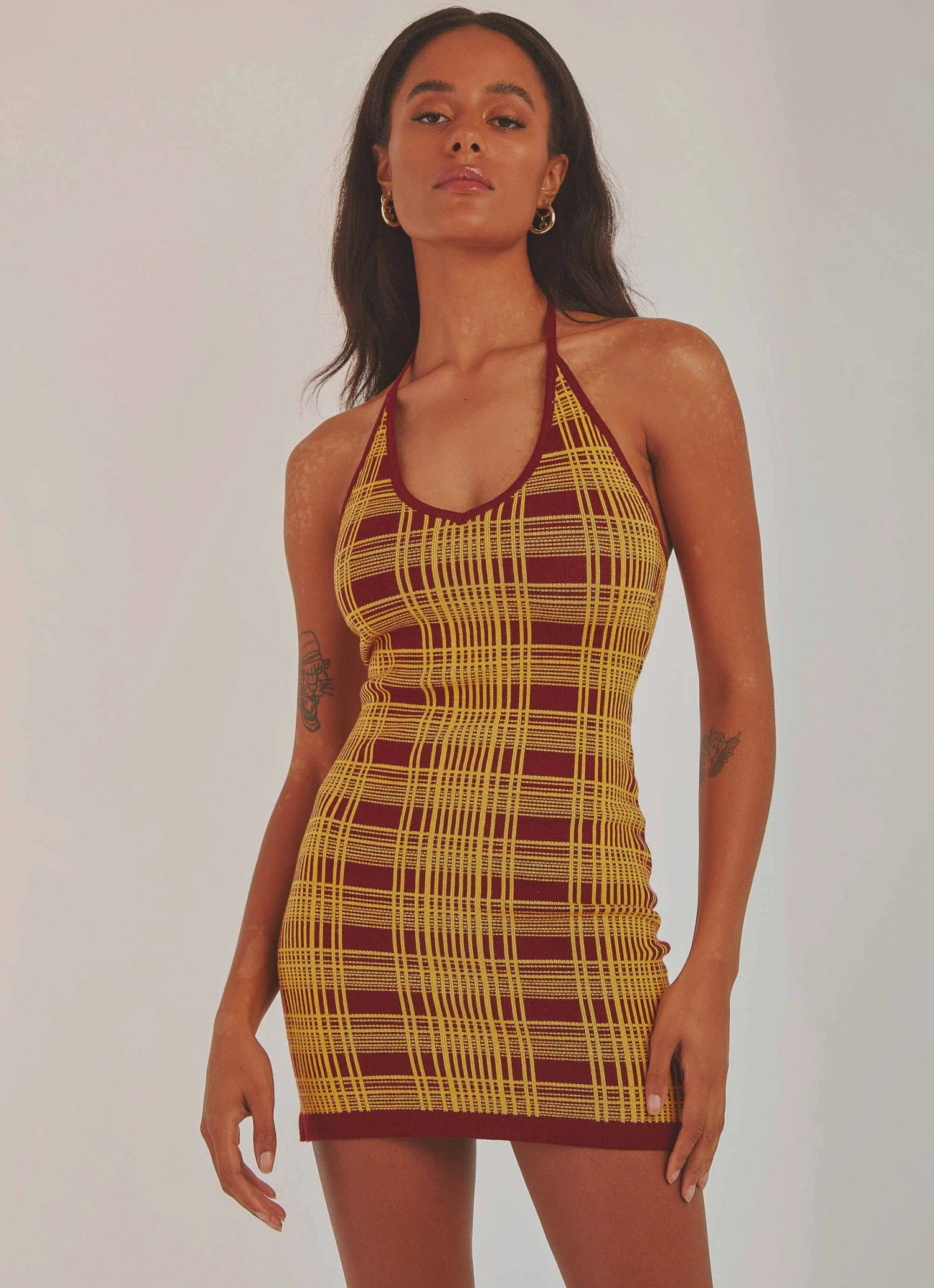 Peppermayo California Cool Knit Mini Dress - Yellow Brown 5 Peppermayo California Cool Knit Mini Dress - Yellow Brown