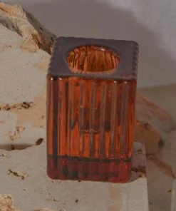 Candle Co Enzo Vintage Taper Holder - Amber New & Most Loved