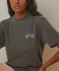 Afends Powerlines Retro Fit Tee - Stone Black