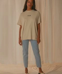Afends Courtney Love Hemp Oversized Tee - Moonbeam