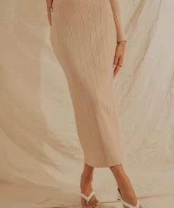Peppermayo New & Most Loved Kasia Knit Midi Skirt - Beige