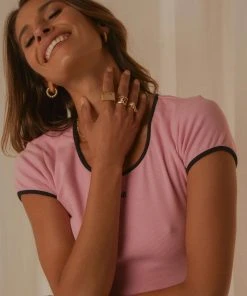 Peppermayo New & Most Loved Pick It Up Ring Set - Gold Red