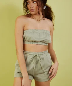 Peppermayo Centre Mark Crop - Khaki New Tops