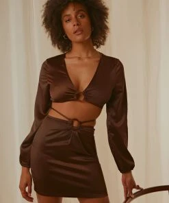 Peppermayo Exclusive Musier Crop Top - Chocolate New & Most Loved