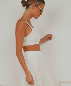 Peppermayo Breeze Crop Top - White