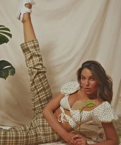 Peppermayo New & Most Loved Go On Tour Plaid Pants - Green