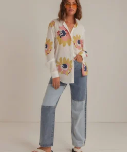 Peppermayo Just For Paris Floral Shirt - White Floral New Tops