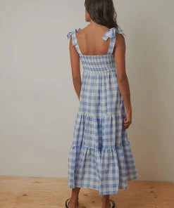 Peppermayo To The Beach Maxi Dress - Blue Check New Dresses