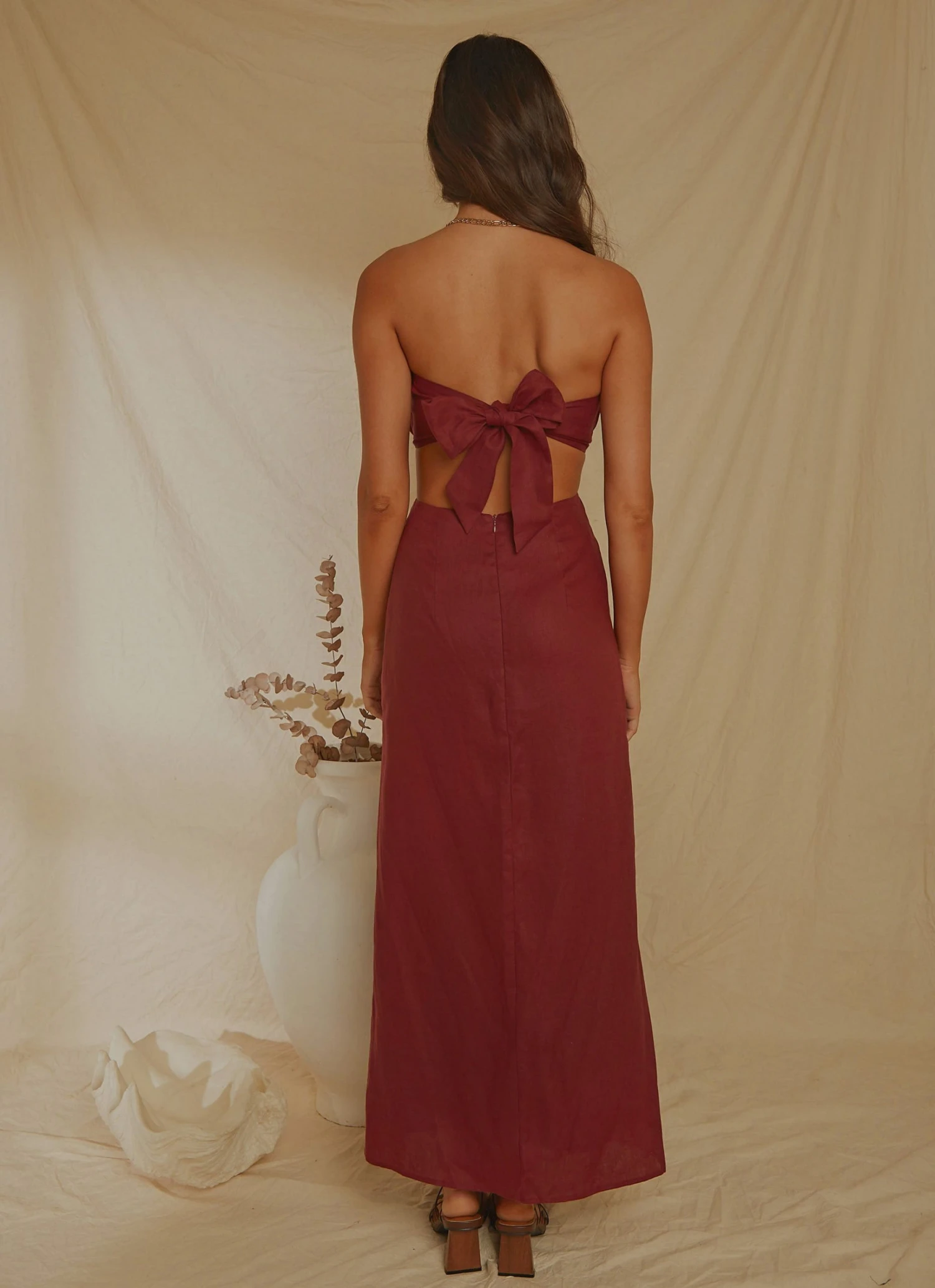 Peppermayo Exclusive Lunchtime Drinks Maxi Dress - Burgundy Peppermayo Exclusive Lunchtime Drinks Maxi Dress - Burgundy