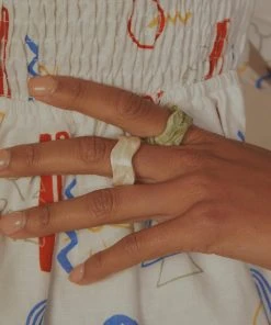 Peppermayo Museum Date Resin Ring - Beige