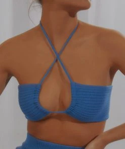 Peppermayo Exclusive Love Games Knit Crop - Cobalt