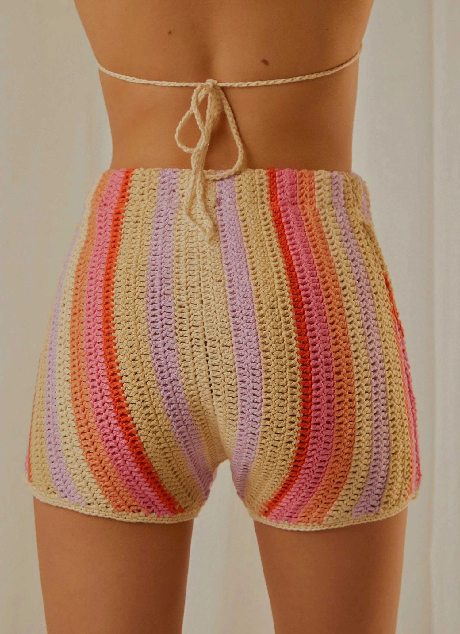 Peppermayo Exclusive New & Most Loved Sunburst Crochet Shorts - Pink Stripe - Pre-Order 8 Peppermayo Exclusive New & Most Loved Sunburst Crochet Shorts - Pink Stripe - Pre-Order