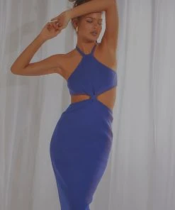 Peppermayo Exclusive Margaux Knit Midi Dress - Cobalt