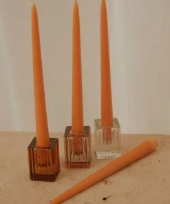Candle Co Moreton Eco Taper Candle Pack Of 4 - Orange New & Most Loved