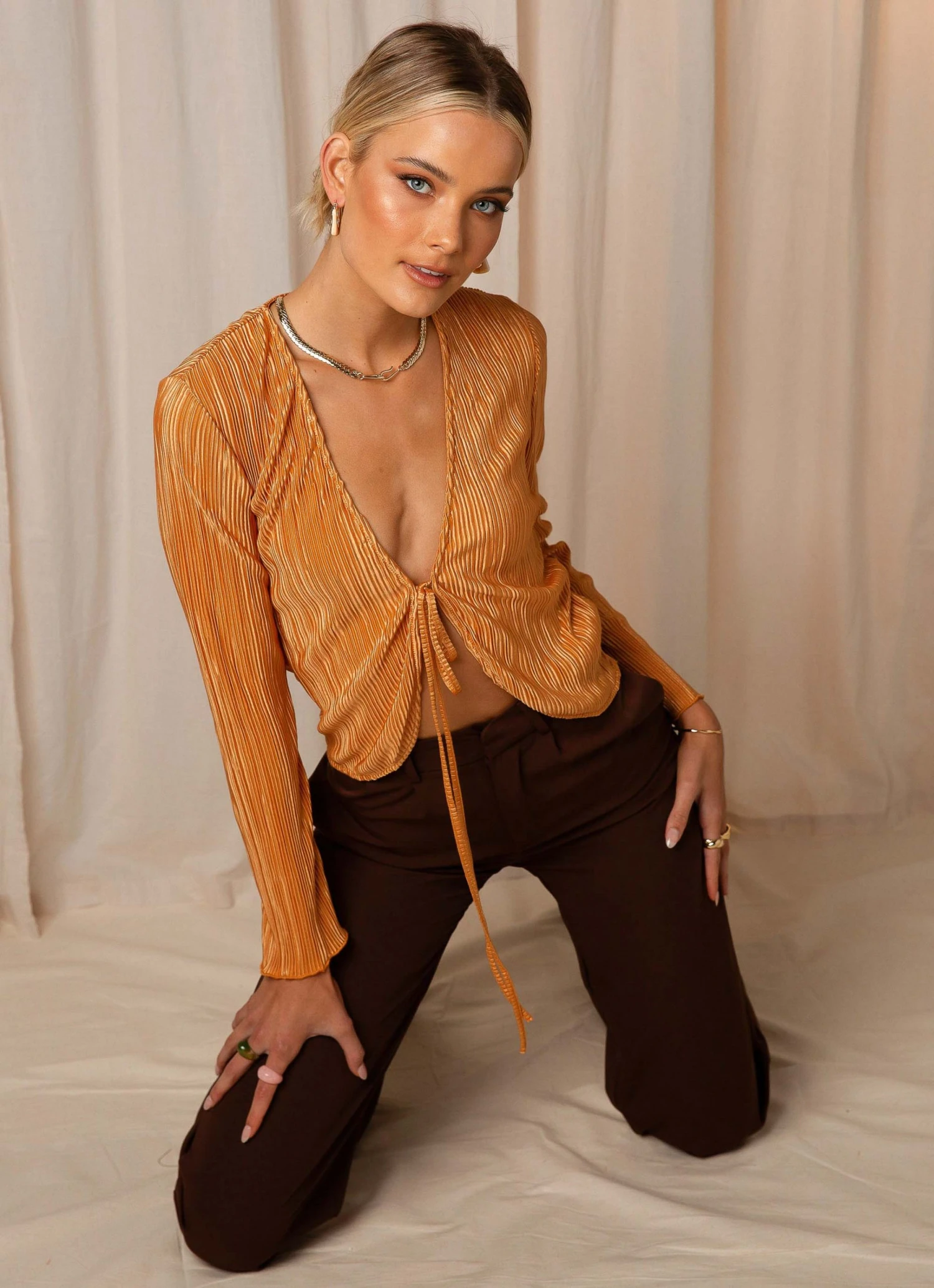 Peppermayo Exclusive Barcelona Nights Tie Top - Rust New & Most Loved 4 Peppermayo Exclusive Barcelona Nights Tie Top - Rust New & Most Loved