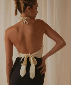 Peppermayo Exclusive New & Most Loved Betty Halter Neck Top - Ivory