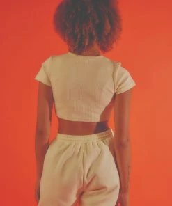 Vacancy Supply X Micke Lindebergh - Blume Baby Tee - Buttercream New & Most Loved