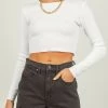Nude Lucy New & Most Loved Cameron Waffle L/S Tee - White