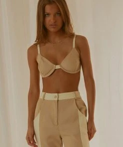 Peppermayo Exclusive Rhye Contrast Crop - Nude New & Most Loved