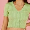 Peppermayo Just Like That Knit Crop - Green New & Most Loved