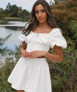 Peppermayo Vacation Drinks Crop - White